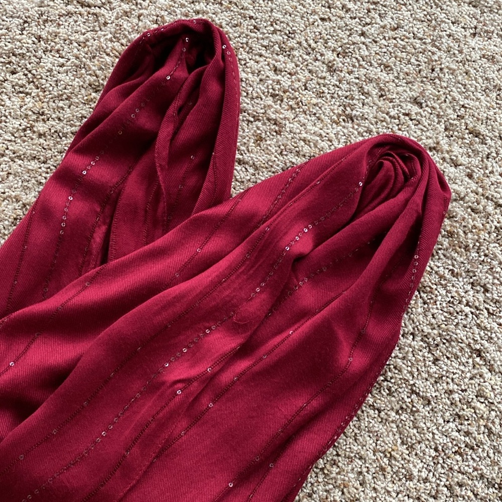 White House Black Market Sequin Infinity Scarf (Dark Red) - Picture 1 of 5